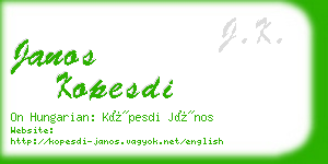 janos kopesdi business card